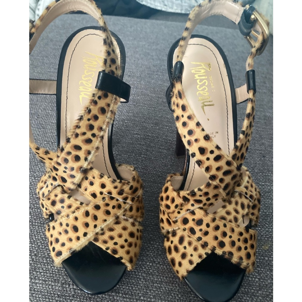 Jerome C. Rousseau  Leopard calf hair Heels Made In Italy. Size 38 Animal Print